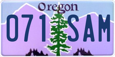 OR license plate 071SAM