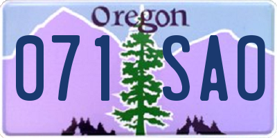 OR license plate 071SAO