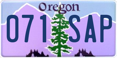 OR license plate 071SAP