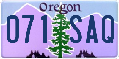 OR license plate 071SAQ