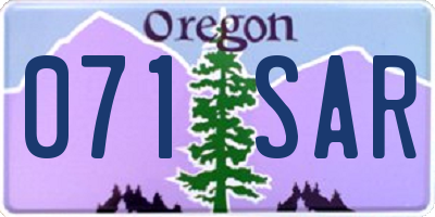 OR license plate 071SAR