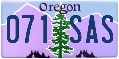 OR license plate 071SAS