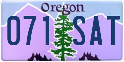 OR license plate 071SAT