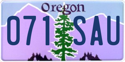 OR license plate 071SAU