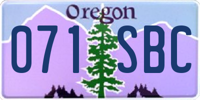 OR license plate 071SBC