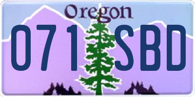 OR license plate 071SBD