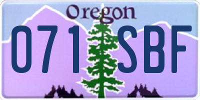 OR license plate 071SBF