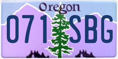 OR license plate 071SBG