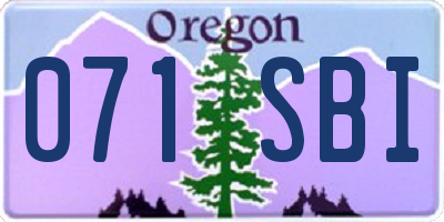 OR license plate 071SBI