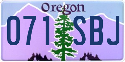OR license plate 071SBJ