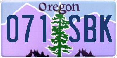 OR license plate 071SBK