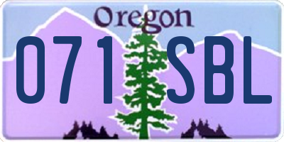 OR license plate 071SBL