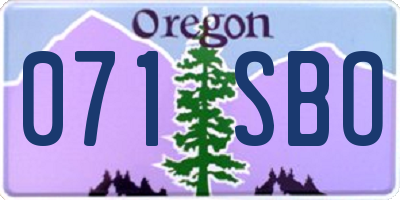 OR license plate 071SBO