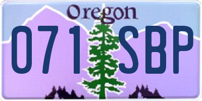 OR license plate 071SBP