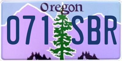 OR license plate 071SBR