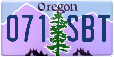 OR license plate 071SBT