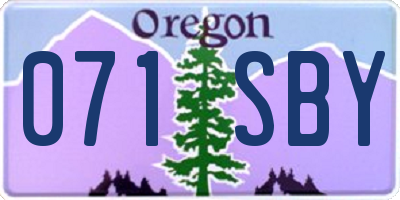 OR license plate 071SBY