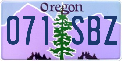 OR license plate 071SBZ