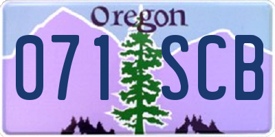 OR license plate 071SCB