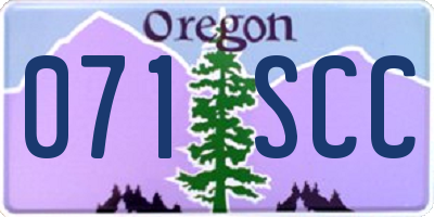 OR license plate 071SCC