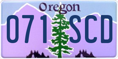 OR license plate 071SCD