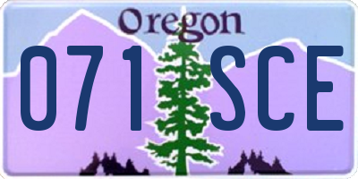 OR license plate 071SCE
