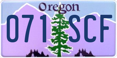 OR license plate 071SCF