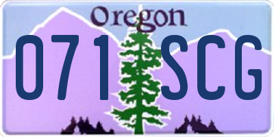 OR license plate 071SCG