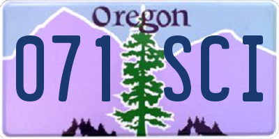 OR license plate 071SCI