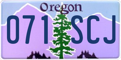 OR license plate 071SCJ