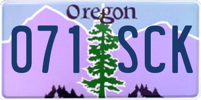 OR license plate 071SCK