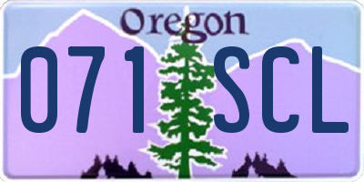 OR license plate 071SCL