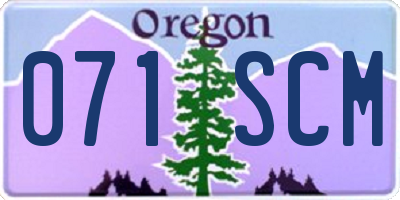 OR license plate 071SCM