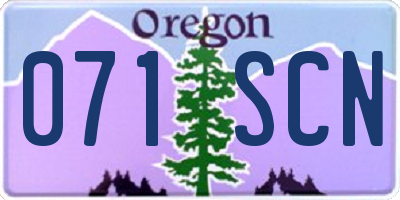 OR license plate 071SCN