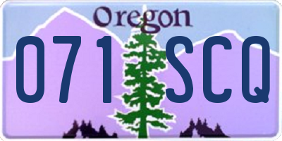 OR license plate 071SCQ