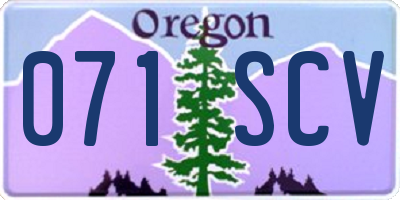 OR license plate 071SCV