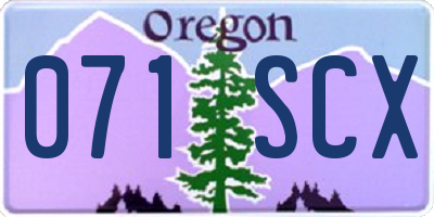 OR license plate 071SCX