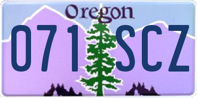 OR license plate 071SCZ