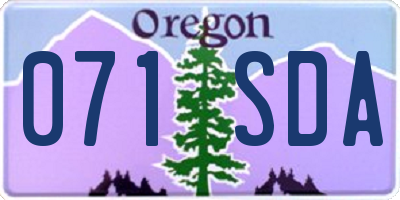 OR license plate 071SDA