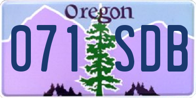 OR license plate 071SDB