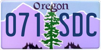 OR license plate 071SDC