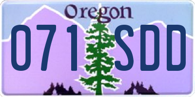 OR license plate 071SDD
