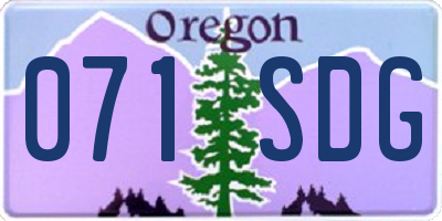OR license plate 071SDG