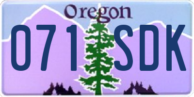 OR license plate 071SDK