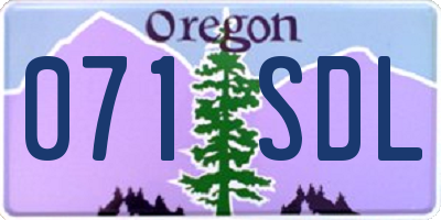 OR license plate 071SDL