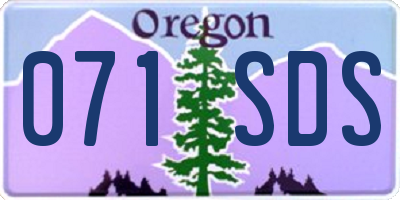 OR license plate 071SDS