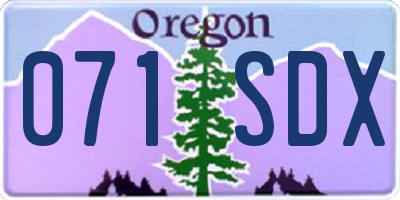 OR license plate 071SDX