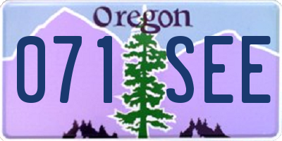 OR license plate 071SEE