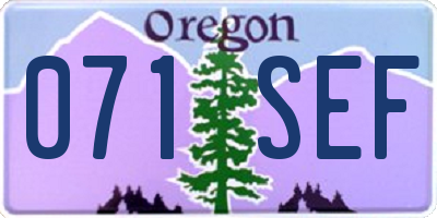 OR license plate 071SEF