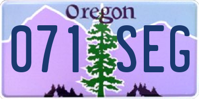 OR license plate 071SEG